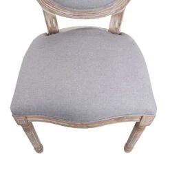 Lainston Set Of 2 Classic Limewashed Wooden Dining Chairs, Grey -Daals Store DCH 2188 GREY 2P detail2