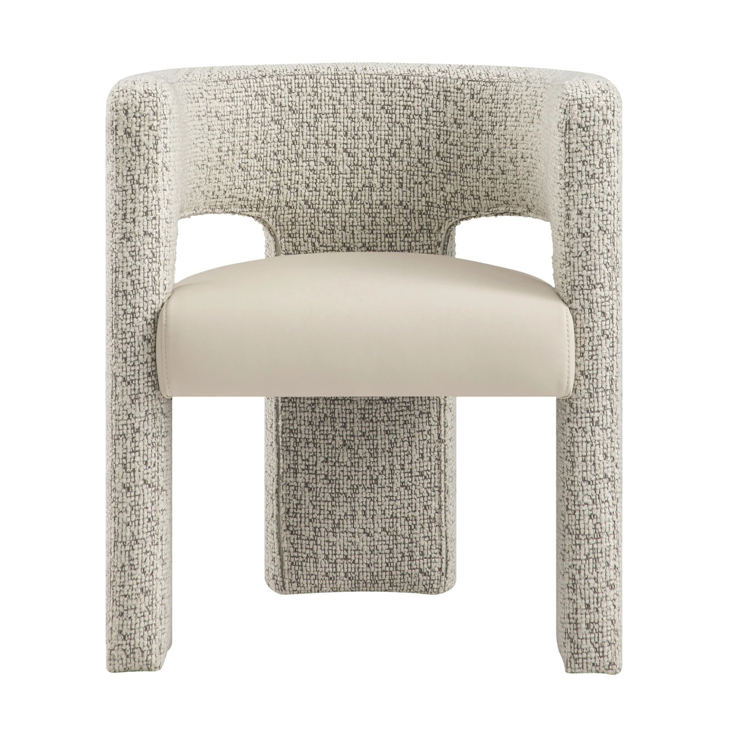 Greenwich Taupe Boucle & Beige Faux Leather Dining Chair - Modern Curved Back Accent Seat 7 Greenwich Taupe Boucle & Beige Faux Leather Dining Chair - Modern Curved Back Accent Seat - Image 7