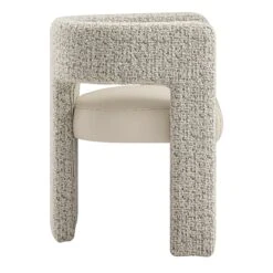 Greenwich Taupe Boucle & Beige Faux Leather Dining Chair - Modern Curved Back Accent Seat 26 Greenwich Taupe Boucle & Beige Faux Leather Dining Chair - Modern Curved Back Accent Seat -Daals Store DCH 2259 A WB4