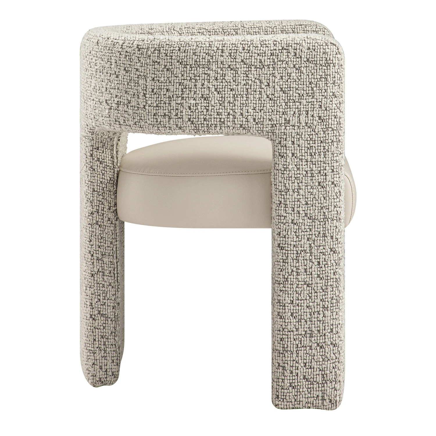 Greenwich Taupe Boucle & Beige Faux Leather Dining Chair - Modern Curved Back Accent Seat 11 Greenwich Taupe Boucle & Beige Faux Leather Dining Chair - Modern Curved Back Accent Seat - Image 11