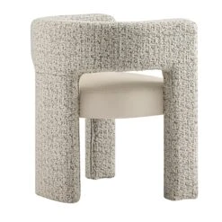 Greenwich Taupe Boucle & Beige Faux Leather Dining Chair - Modern Curved Back Accent Seat 27 Greenwich Taupe Boucle & Beige Faux Leather Dining Chair - Modern Curved Back Accent Seat -Daals Store DCH 2259 A WB5