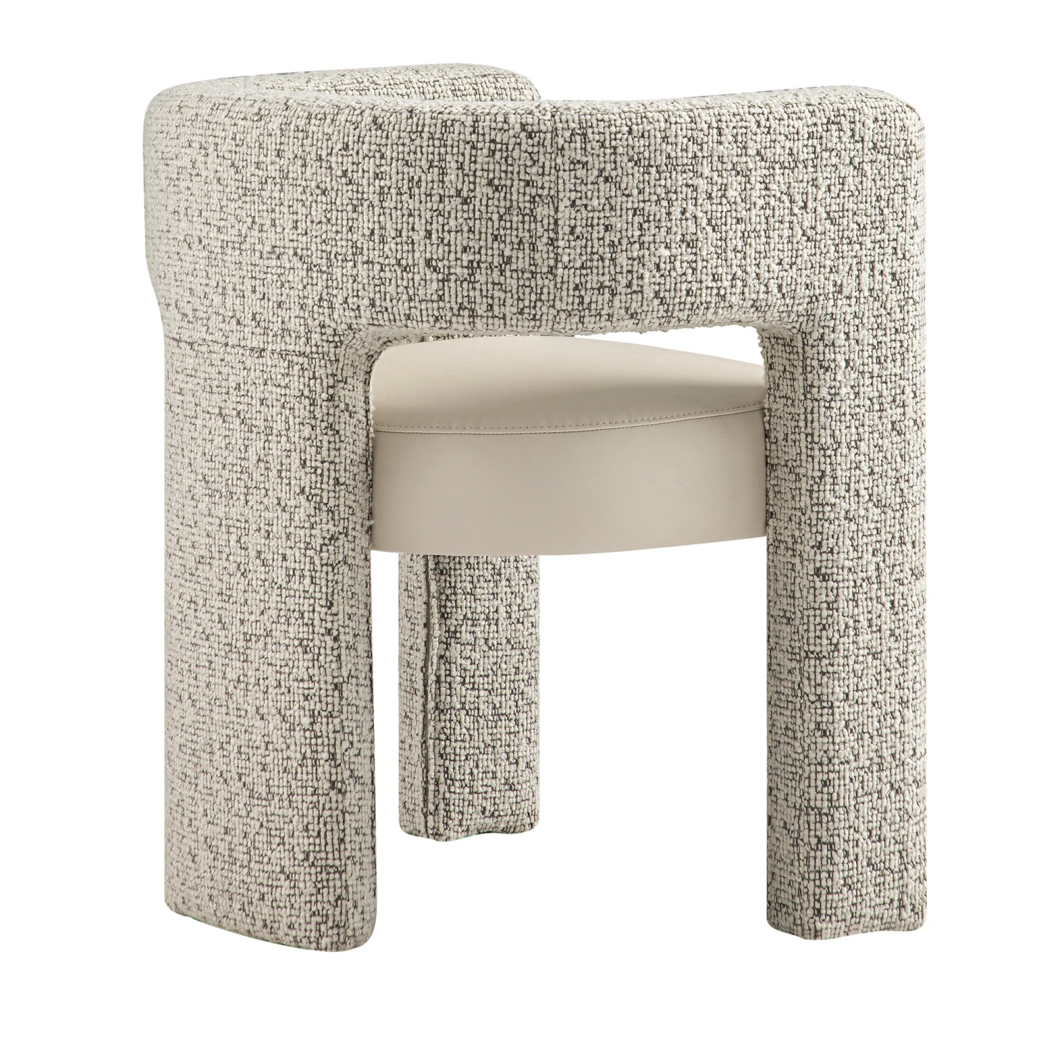 Greenwich Taupe Boucle & Beige Faux Leather Dining Chair - Modern Curved Back Accent Seat 12 Greenwich Taupe Boucle & Beige Faux Leather Dining Chair - Modern Curved Back Accent Seat - Image 12