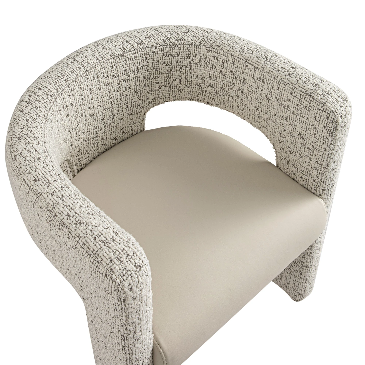 Greenwich Taupe Boucle & Beige Faux Leather Dining Chair - Modern Curved Back Accent Seat 13 Greenwich Taupe Boucle & Beige Faux Leather Dining Chair - Modern Curved Back Accent Seat - Image 13