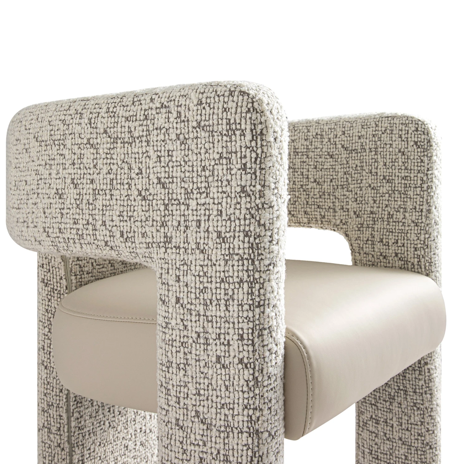 Greenwich Taupe Boucle & Beige Faux Leather Dining Chair - Modern Curved Back Accent Seat 16 Greenwich Taupe Boucle & Beige Faux Leather Dining Chair - Modern Curved Back Accent Seat - Image 16