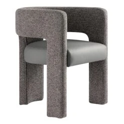 Greenwich Grey & Blue Textured Fabric And Grey Faux Leather Seat Dining Chair 14 Greenwich Grey & Blue Textured Fabric And Grey Faux Leather Seat Dining Chair -Daals Store DCH 2259 B WB3