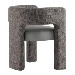 Greenwich Grey & Blue Textured Fabric And Grey Faux Leather Seat Dining Chair 15 Greenwich Grey & Blue Textured Fabric And Grey Faux Leather Seat Dining Chair -Daals Store DCH 2259 B WB4