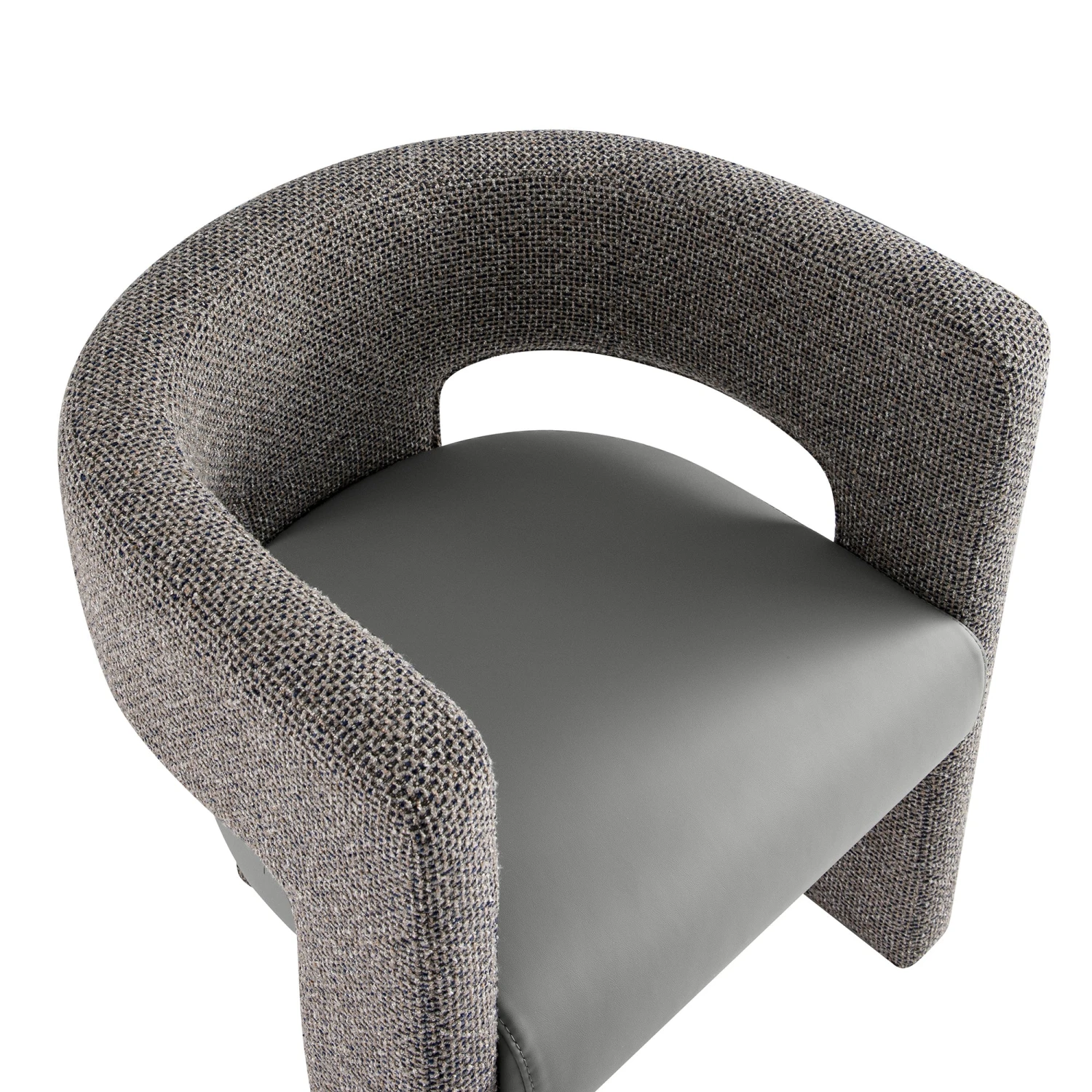 Greenwich Grey & Blue Textured Fabric And Grey Faux Leather Seat Dining Chair 7 Greenwich Grey & Blue Textured Fabric And Grey Faux Leather Seat Dining Chair - Image 7