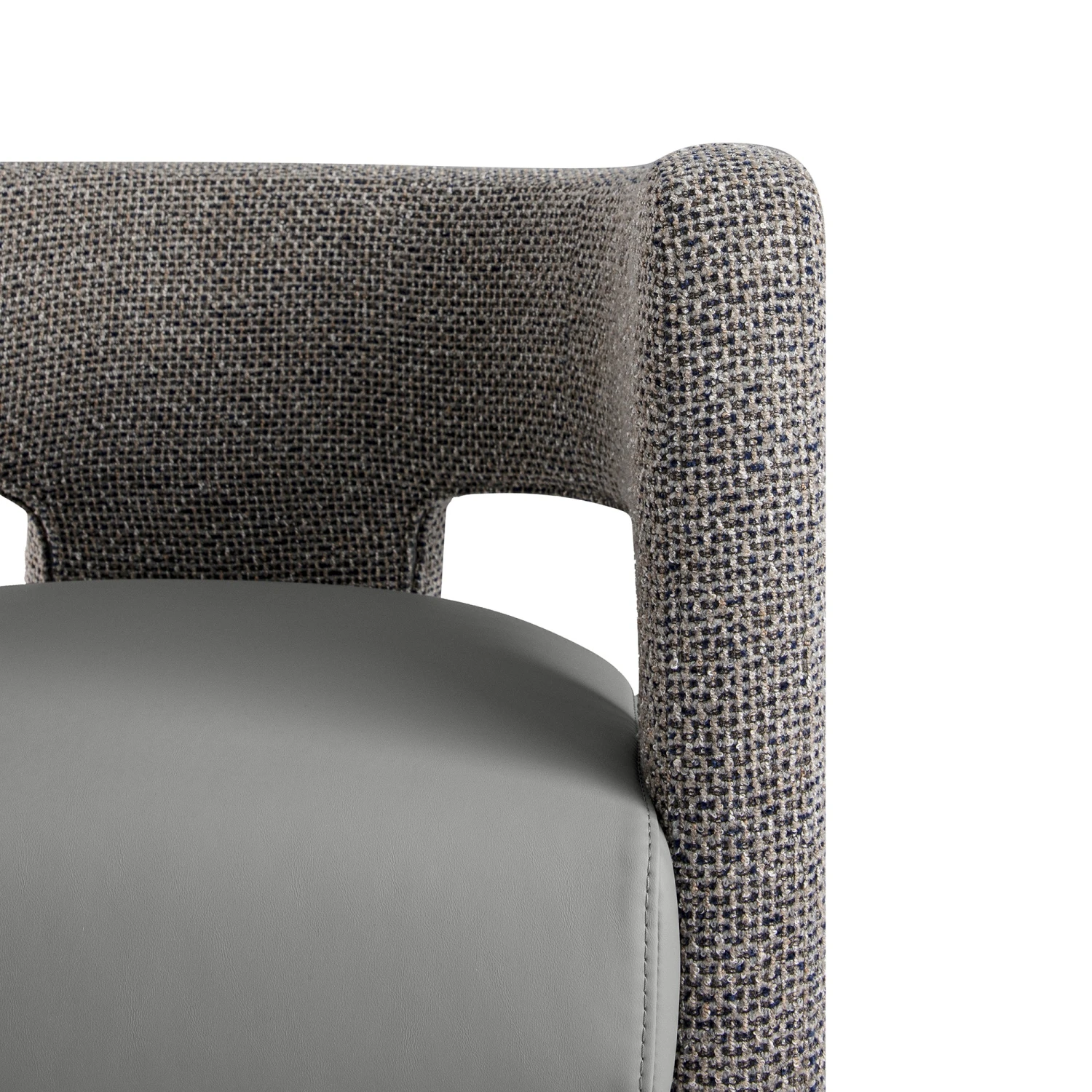 Greenwich Grey & Blue Textured Fabric And Grey Faux Leather Seat Dining Chair 8 Greenwich Grey & Blue Textured Fabric And Grey Faux Leather Seat Dining Chair - Image 8