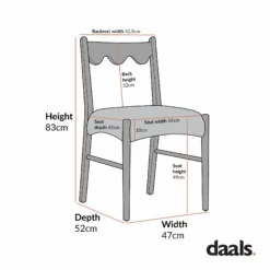 Ludlow Set Of 2 Dining Chairs, Spiced Honey Chenille | Silver Oak -Daals Store DCH 240 2P CHART 2