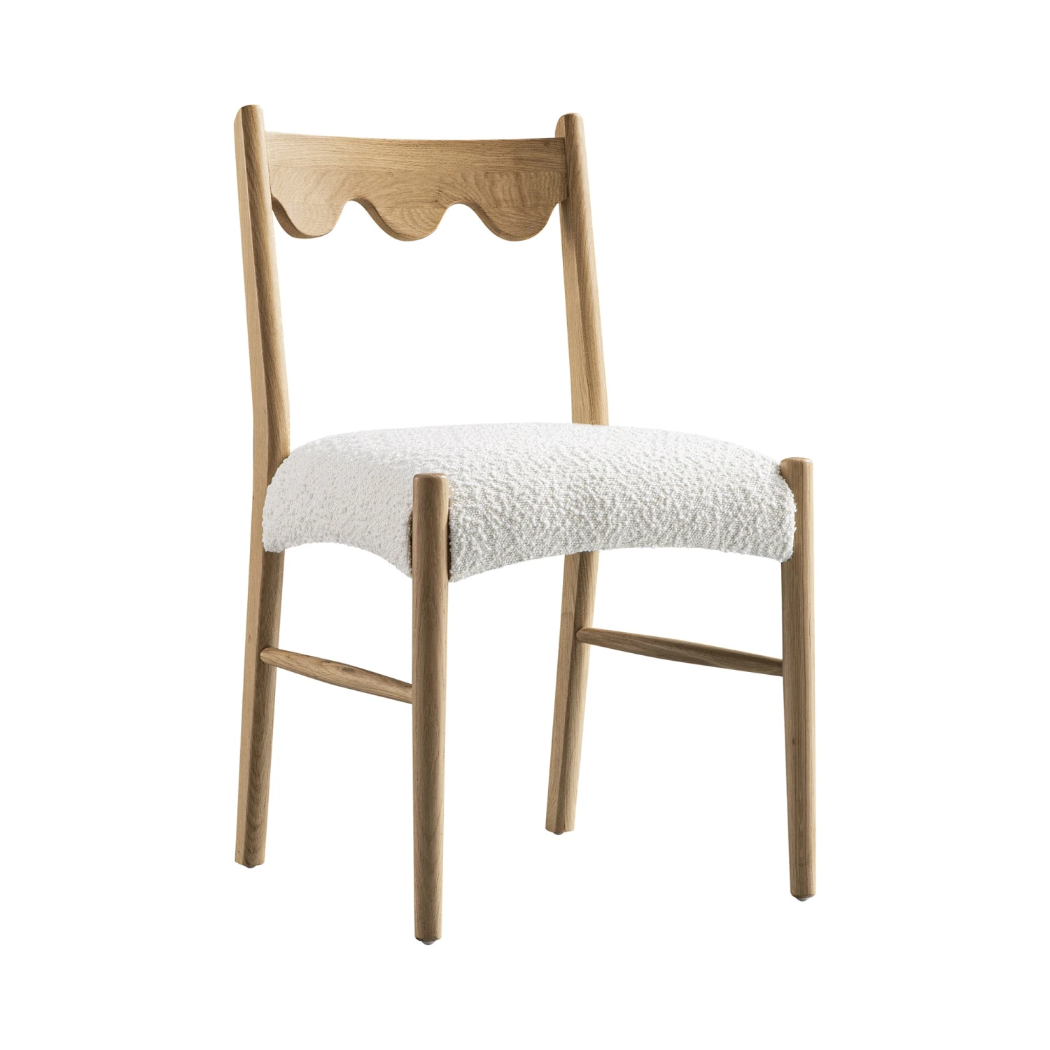 Ludlow Set Of 2 Dining Chairs, Ecru Boucle | Natural Oak Frame 4 Ludlow Set Of 2 Dining Chairs, Ecru Boucle | Natural Oak Frame - Image 4