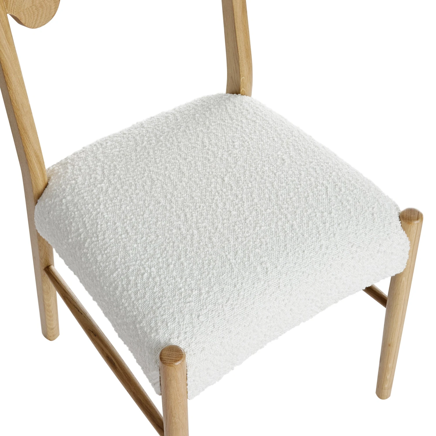 Ludlow Set Of 2 Dining Chairs, Ecru Boucle | Natural Oak Frame 9 Ludlow Set Of 2 Dining Chairs, Ecru Boucle | Natural Oak Frame - Image 9