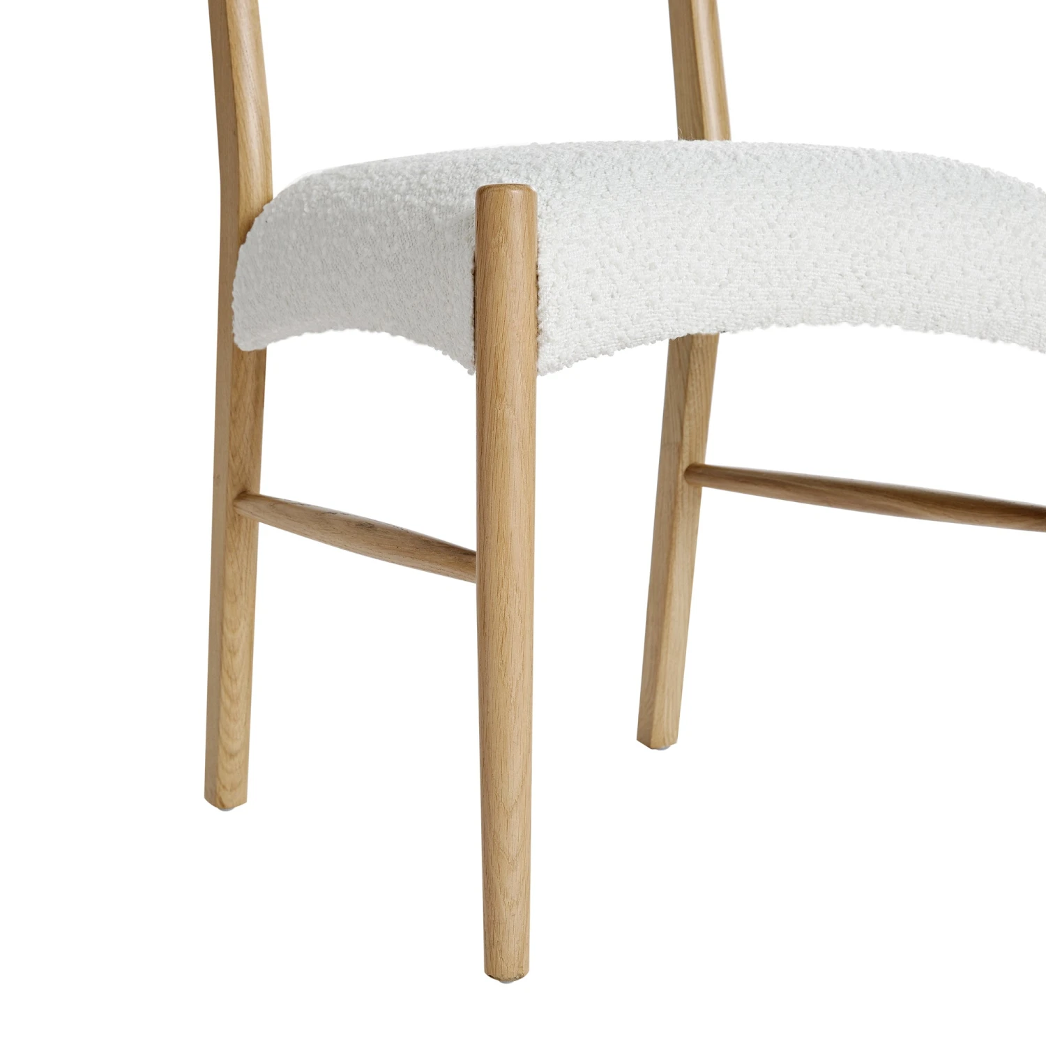 Ludlow Set Of 2 Dining Chairs, Ecru Boucle | Natural Oak Frame 10 Ludlow Set Of 2 Dining Chairs, Ecru Boucle | Natural Oak Frame - Image 10