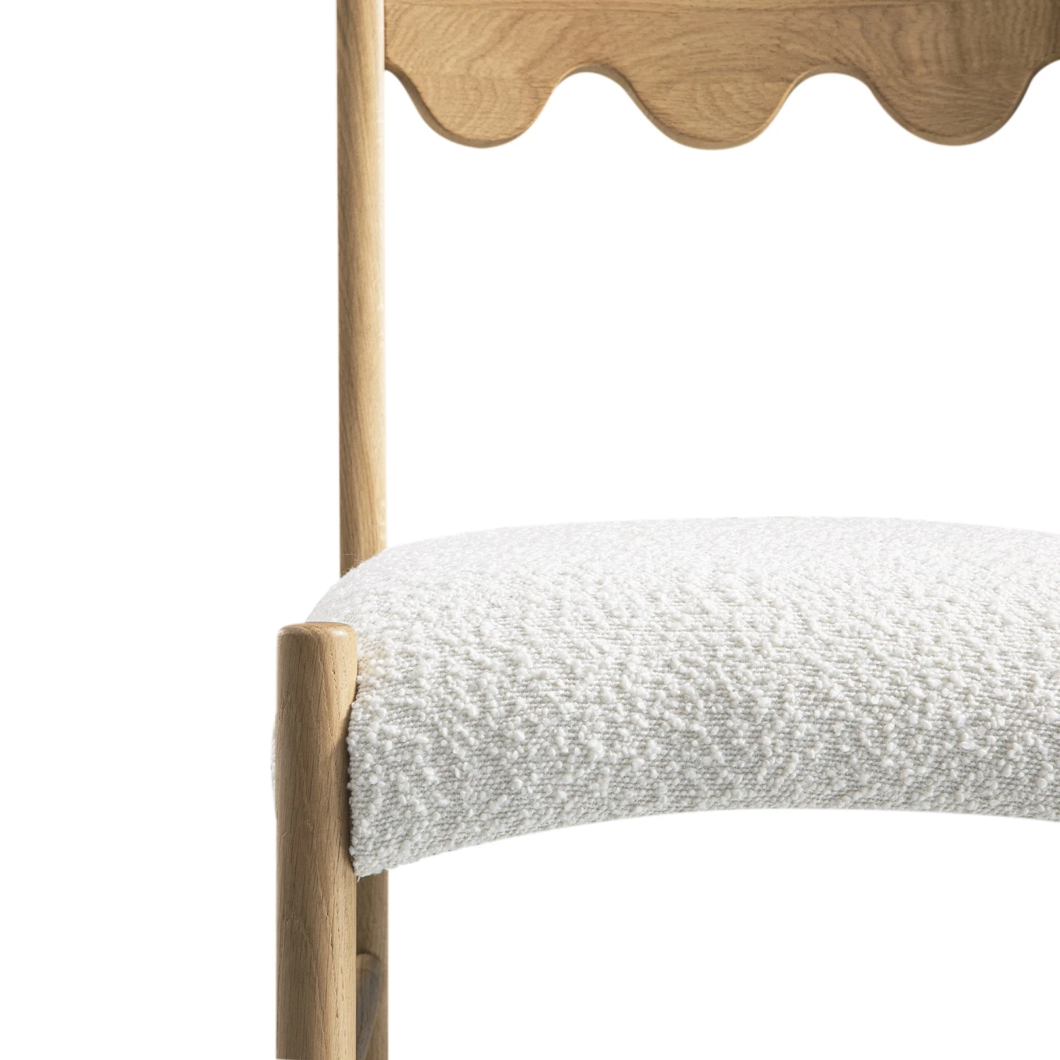 Ludlow Set Of 2 Dining Chairs, Ecru Boucle | Natural Oak Frame 11 Ludlow Set Of 2 Dining Chairs, Ecru Boucle | Natural Oak Frame - Image 11