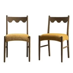 Ludlow Set Of 2 Dining Chairs, Spiced Honey Chenille | Silver Oak -Daals Store DCH 240 SILK FENNCHEN 2P WB1