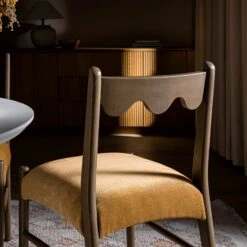 Ludlow Set Of 2 Dining Chairs, Spiced Honey Chenille | Silver Oak -Daals Store DCH 240 SILK FENNCHEN 2P scene4