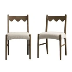 Ludlow Set Of 2 Dining Chairs, Oatmeal Fabric | Silver Oak Frame 23 Ludlow Set Of 2 Dining Chairs, Oatmeal Fabric | Silver Oak Frame -Daals Store DCH 240 SILK OATFAB 2P WB1
