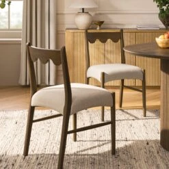 Ludlow Set Of 2 Dining Chairs, Oatmeal Fabric | Silver Oak Frame 19 Ludlow Set Of 2 Dining Chairs, Oatmeal Fabric | Silver Oak Frame -Daals Store DCH 240 SILK OATFAB 2P scene2