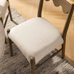 Ludlow Set Of 2 Dining Chairs, Oatmeal Fabric | Silver Oak Frame 21 Ludlow Set Of 2 Dining Chairs, Oatmeal Fabric | Silver Oak Frame -Daals Store DCH 240 SILK OATFAB 2P scene4