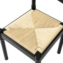 Minley 2-in-1 Solid Beech Dining Chair in Black Matte β Interchangeable Beige Boucle & Woven Cord Seat 24 Minley 2-in-1 Solid Beech Dining Chair in Black Matte β Interchangeable Beige Boucle & Woven Cord Seat -Daals Store DCH 241 BLACK MAT detail2
