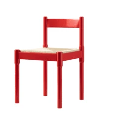 Minley 2-in-1 Dining Chair in Red High Gloss – Interchangeable Bouclé and Woven Cord Seat Pads -Daals Store DCH 241 RED GLOS GIF