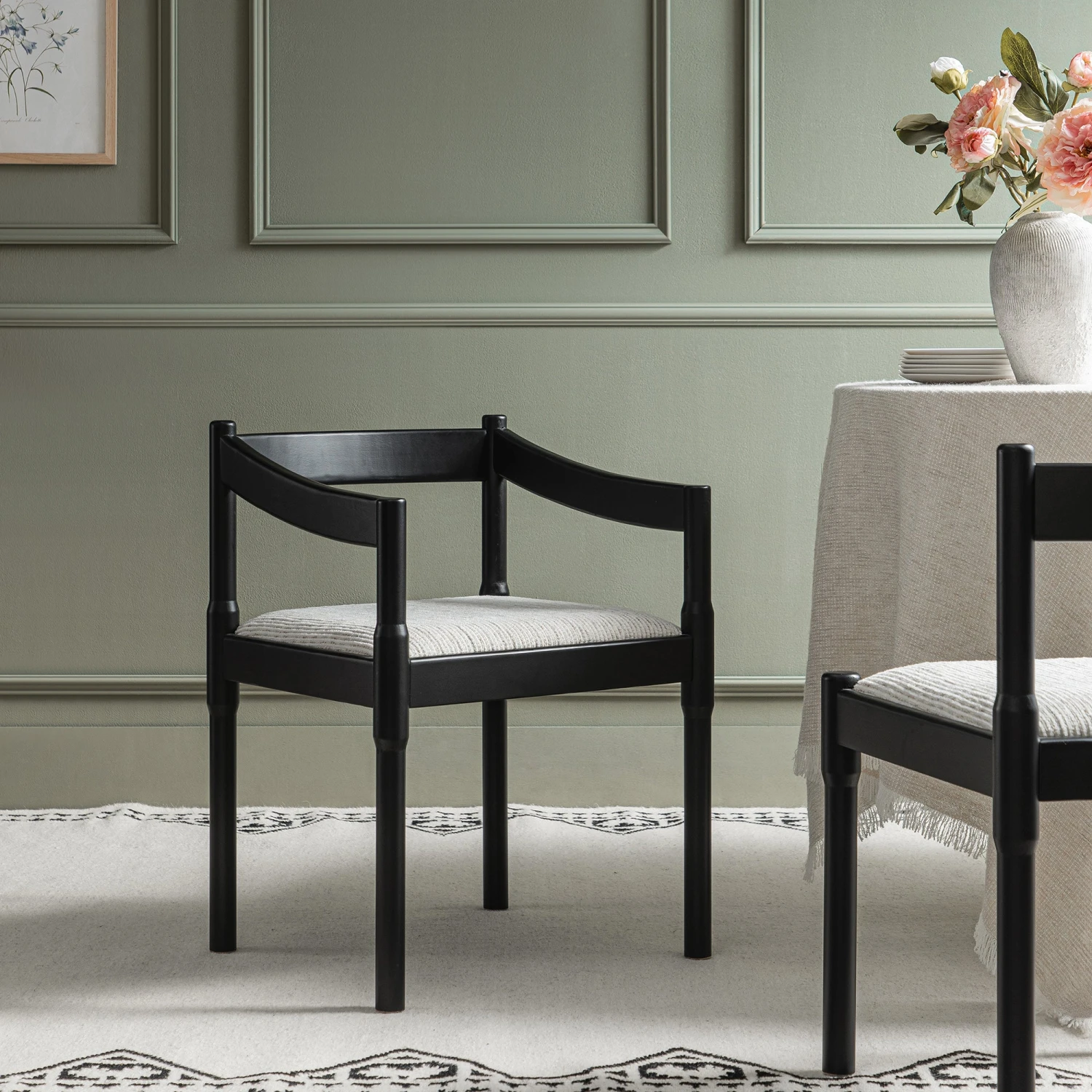 Minley 2-in-1 Carver Chair, Black Matte 1 Minley 2-in-1 Carver Chair, Black Matte