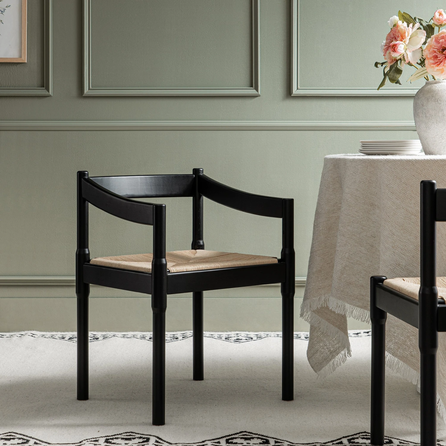 Minley 2-in-1 Carver Chair, Black Matte 2 Minley 2-in-1 Carver Chair, Black Matte - Image 2