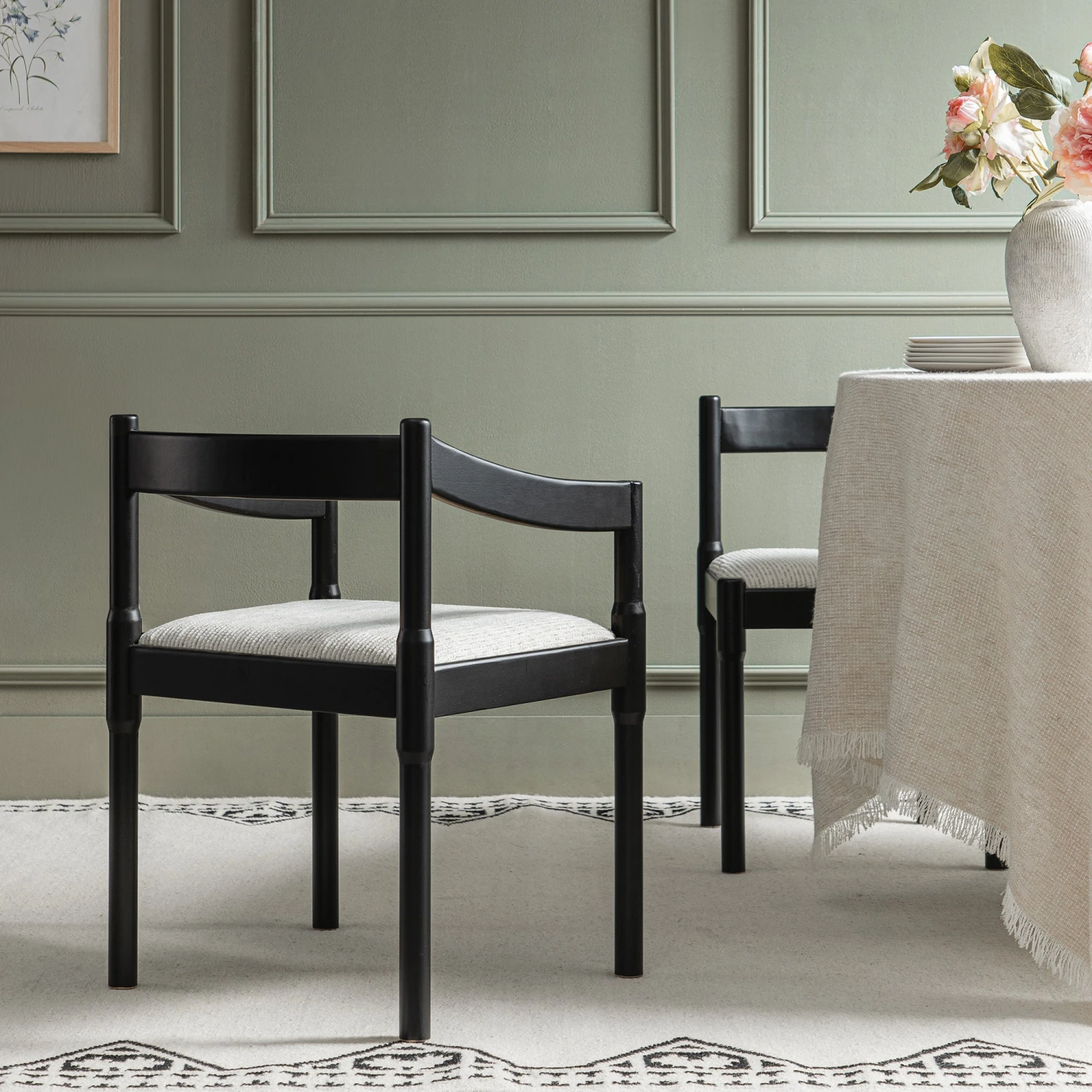 Minley 2-in-1 Carver Chair, Black Matte 3 Minley 2-in-1 Carver Chair, Black Matte - Image 3