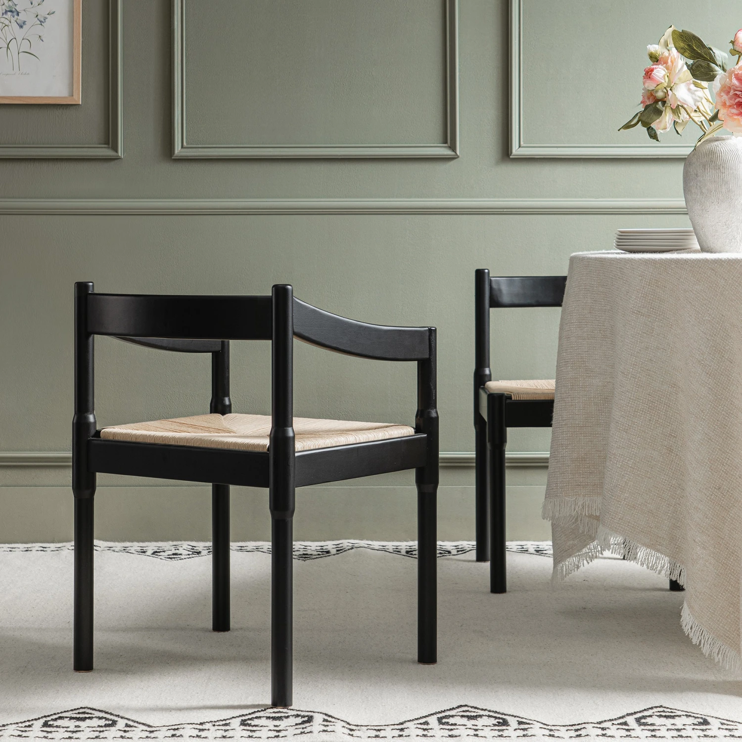 Minley 2-in-1 Carver Chair, Black Matte 4 Minley 2-in-1 Carver Chair, Black Matte - Image 4