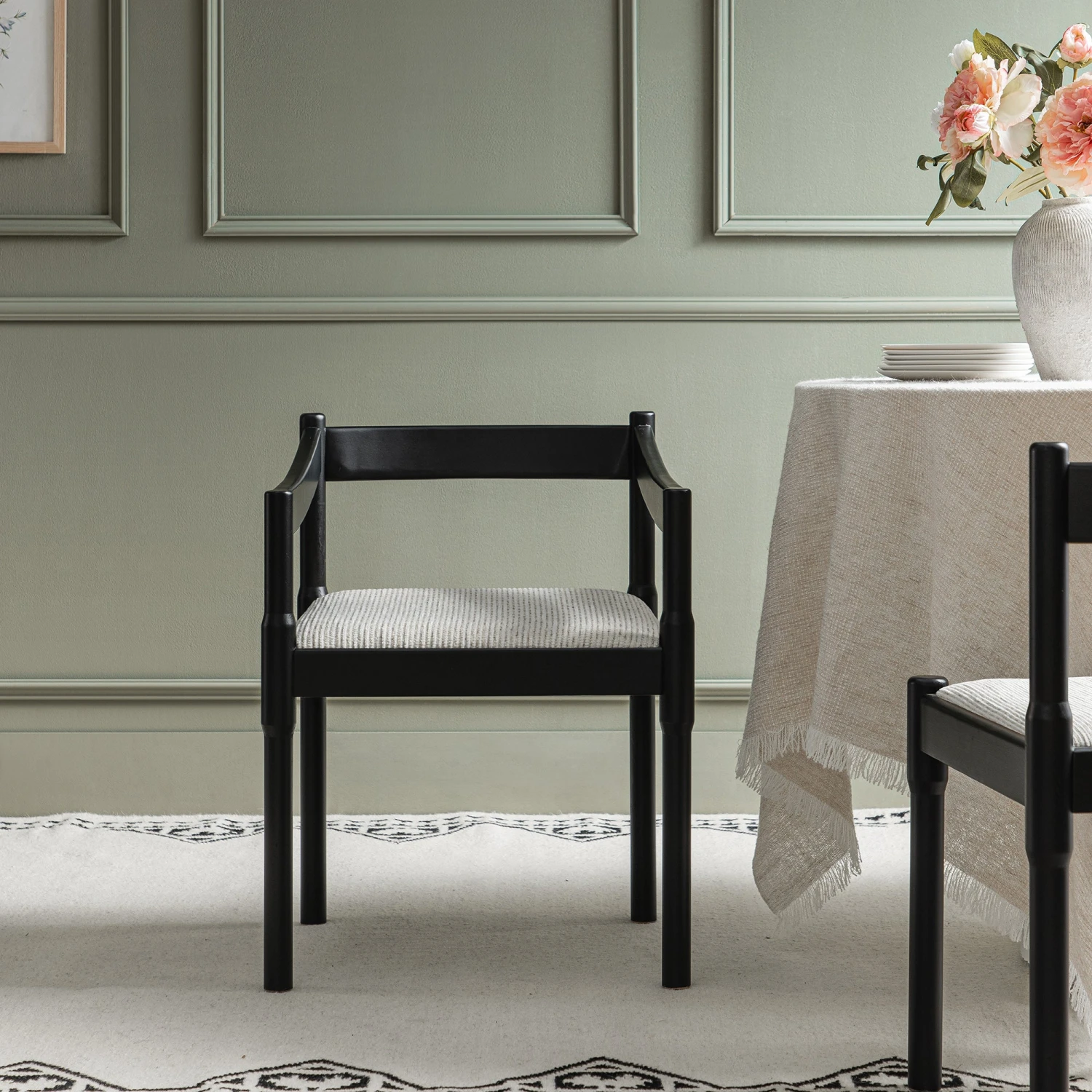 Minley 2-in-1 Carver Chair, Black Matte 5 Minley 2-in-1 Carver Chair, Black Matte - Image 5