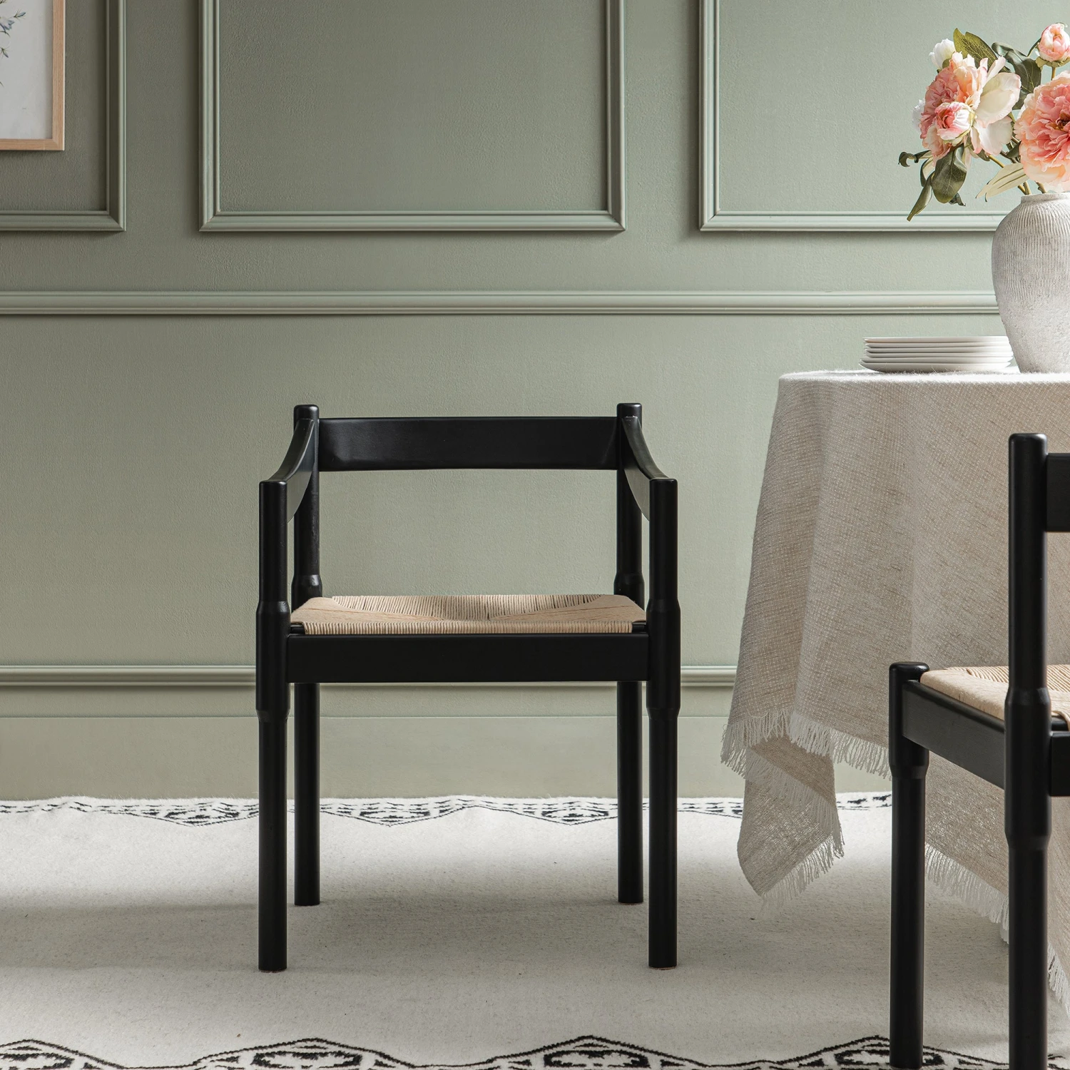 Minley 2-in-1 Carver Chair, Black Matte 6 Minley 2-in-1 Carver Chair, Black Matte - Image 6