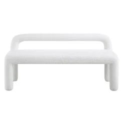 Libby Snow White Boucle 3 Seater Dining Bench β Geometric Sculptural Block Leg Bench 13 Libby Snow White Boucle 3 Seater Dining Bench β Geometric Sculptural Block Leg Bench -Daals Store DCH 4320 WHITE BOUCLE WB2