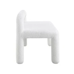 Libby Snow White Boucle 3 Seater Dining Bench β Geometric Sculptural Block Leg Bench 15 Libby Snow White Boucle 3 Seater Dining Bench β Geometric Sculptural Block Leg Bench -Daals Store DCH 4320 WHITE BOUCLE WB3