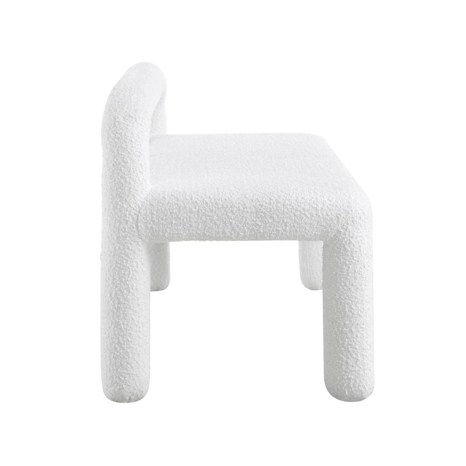 Libby Snow White Boucle 3 Seater Dining Bench β Geometric Sculptural Block Leg Bench 6 Libby Snow White Boucle 3 Seater Dining Bench β Geometric Sculptural Block Leg Bench - Image 6