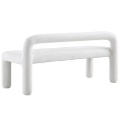 Libby Snow White Boucle 3 Seater Dining Bench β Geometric Sculptural Block Leg Bench 16 Libby Snow White Boucle 3 Seater Dining Bench β Geometric Sculptural Block Leg Bench -Daals Store DCH 4320 WHITE BOUCLE WB4