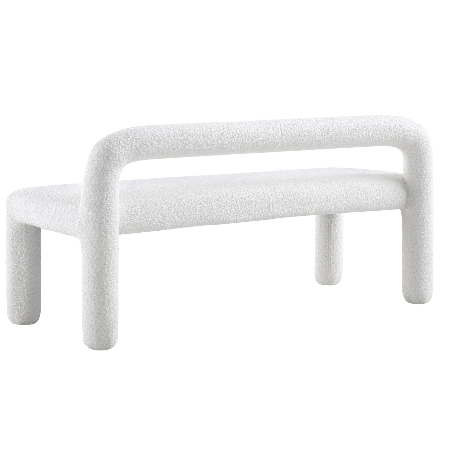 Libby Snow White Boucle 3 Seater Dining Bench β Geometric Sculptural Block Leg Bench 7 Libby Snow White Boucle 3 Seater Dining Bench β Geometric Sculptural Block Leg Bench - Image 7