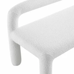 Libby Snow White Boucle 3 Seater Dining Bench β Geometric Sculptural Block Leg Bench 18 Libby Snow White Boucle 3 Seater Dining Bench β Geometric Sculptural Block Leg Bench -Daals Store DCH 4320 WHITE BOUCLE detail1
