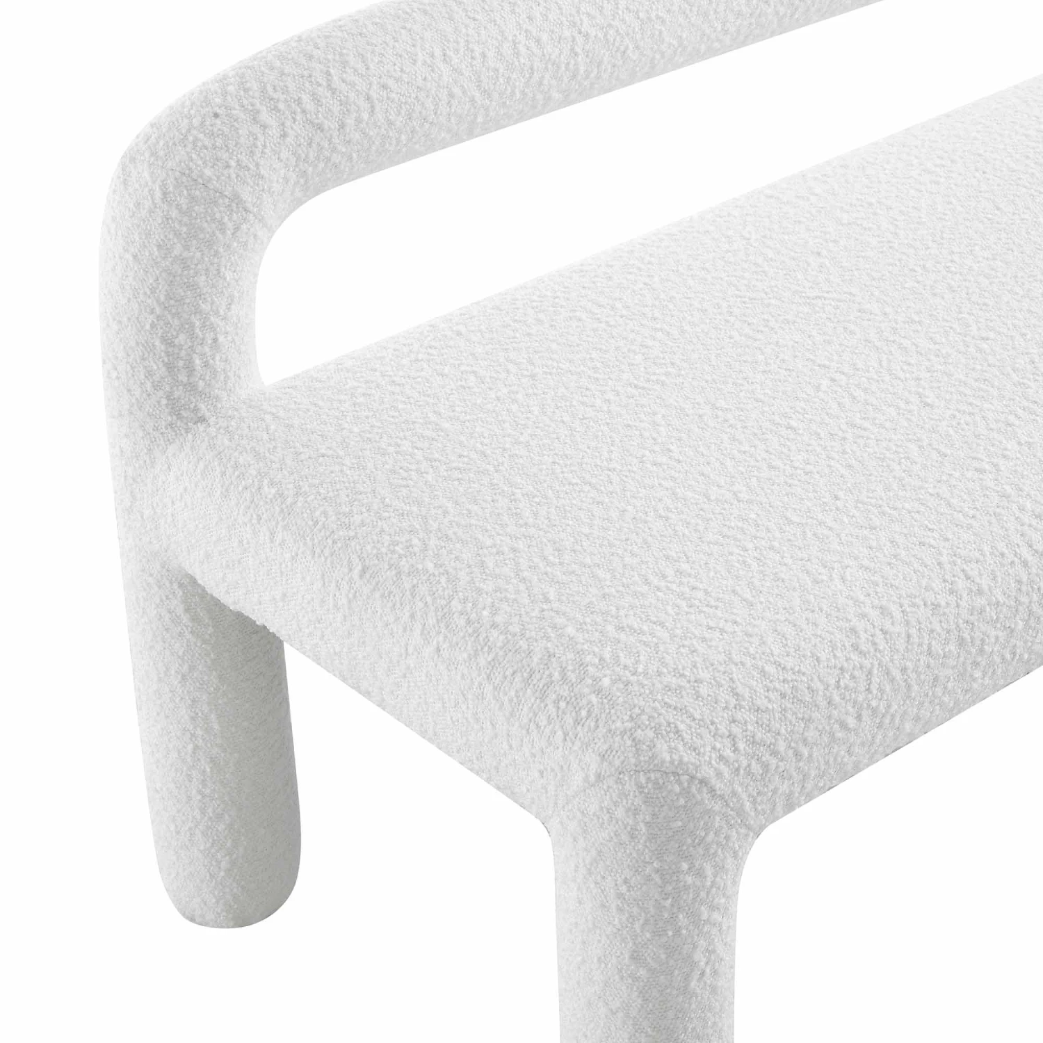 Libby Snow White Boucle 3 Seater Dining Bench β Geometric Sculptural Block Leg Bench 9 Libby Snow White Boucle 3 Seater Dining Bench β Geometric Sculptural Block Leg Bench - Image 9