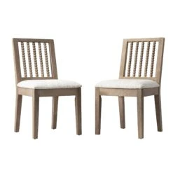 Hemingford Set Of 2 Beige Textured Fabric Bobbin Spindle Washed Oak Dining Chairs 16 Hemingford Set Of 2 Beige Textured Fabric Bobbin Spindle Washed Oak Dining Chairs -Daals Store DCH 511 BEIGEWOV WASH 2P WB2