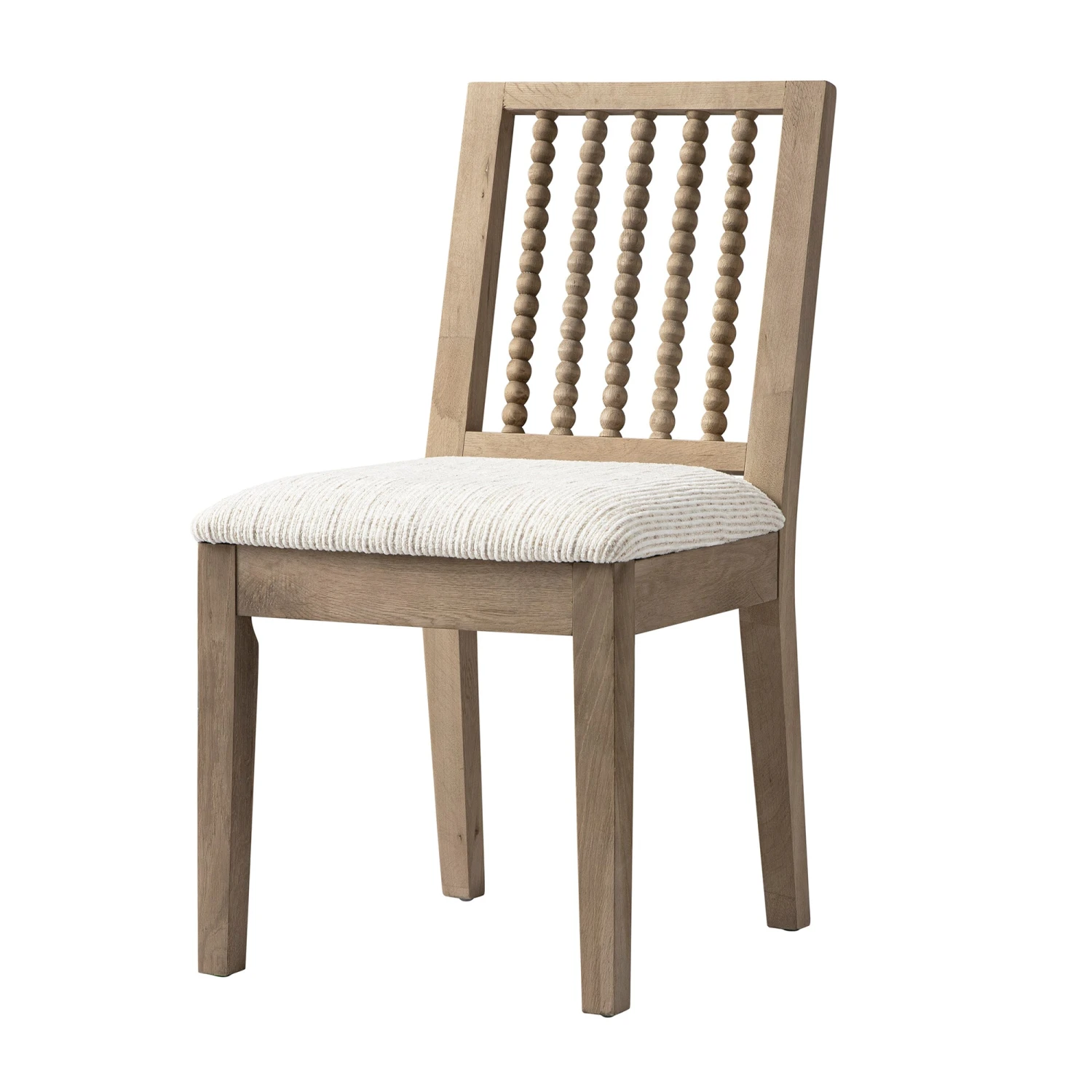 Hemingford Set Of 2 Beige Textured Fabric Bobbin Spindle Washed Oak Dining Chairs 7 Hemingford Set Of 2 Beige Textured Fabric Bobbin Spindle Washed Oak Dining Chairs - Image 7