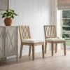 Hemingford Set Of 2 Beige Textured Fabric Bobbin Spindle Washed Oak Dining Chairs