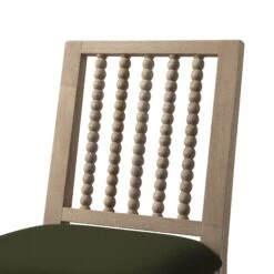 Hemingford Set Of 2 Moss Green Velvet Bobbin Spindle Washed Oak Dining Chairs -Daals Store DCH 511 MOSSVEL WASH 2P detail1