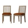 Hemingford Set Of 2 Rust Velvet Bobbin Spindle Washed Oak Dining Chairs