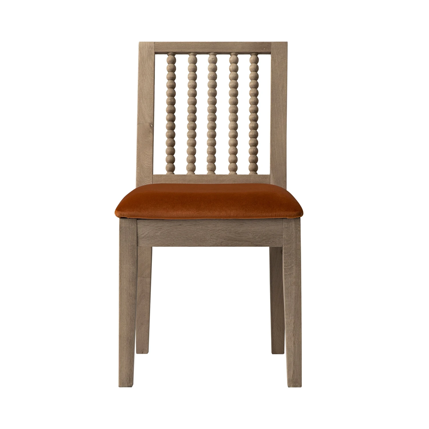 Hemingford Set Of 2 Rust Velvet Bobbin Spindle Washed Oak Dining Chairs 4 Hemingford Set Of 2 Rust Velvet Bobbin Spindle Washed Oak Dining Chairs - Image 4
