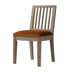 Hemingford Set Of 2 Rust Velvet Bobbin Spindle Washed Oak Dining Chairs 15 Hemingford Set Of 2 Rust Velvet Bobbin Spindle Washed Oak Dining Chairs -Daals Store DCH 511 RUSTVEL WASH 2P WB4