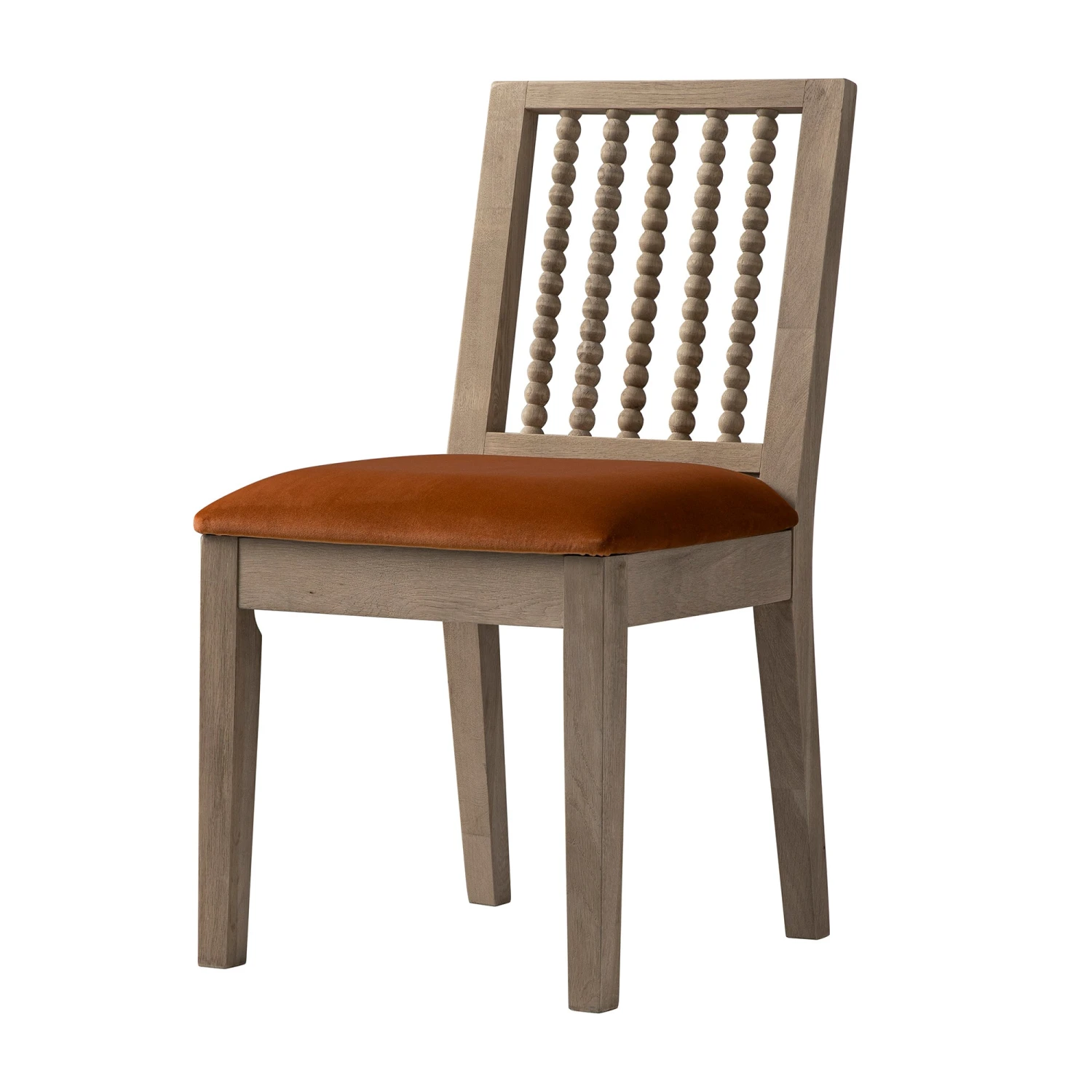 Hemingford Set Of 2 Rust Velvet Bobbin Spindle Washed Oak Dining Chairs 5 Hemingford Set Of 2 Rust Velvet Bobbin Spindle Washed Oak Dining Chairs - Image 5