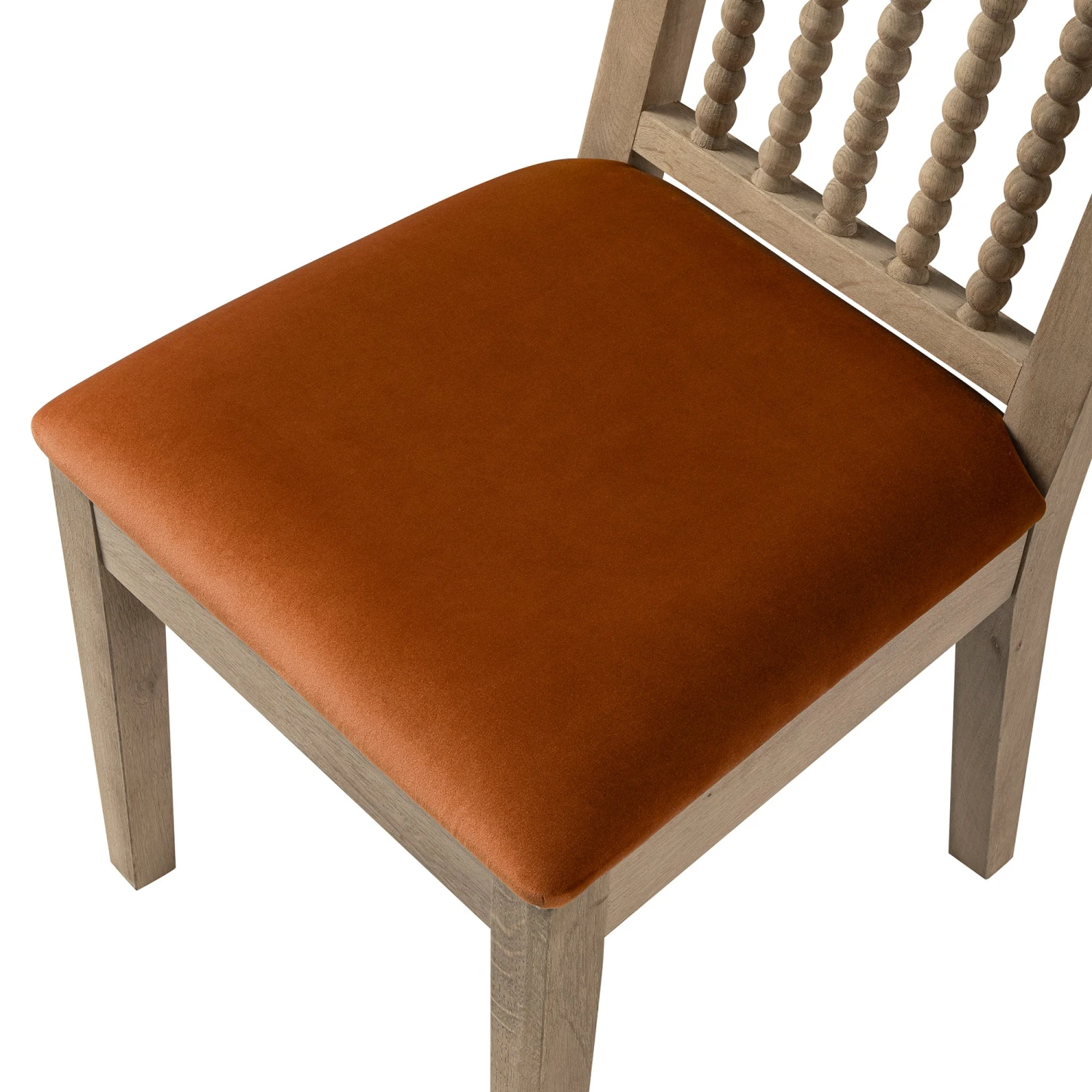 Hemingford Set Of 2 Rust Velvet Bobbin Spindle Washed Oak Dining Chairs 10 Hemingford Set Of 2 Rust Velvet Bobbin Spindle Washed Oak Dining Chairs - Image 10