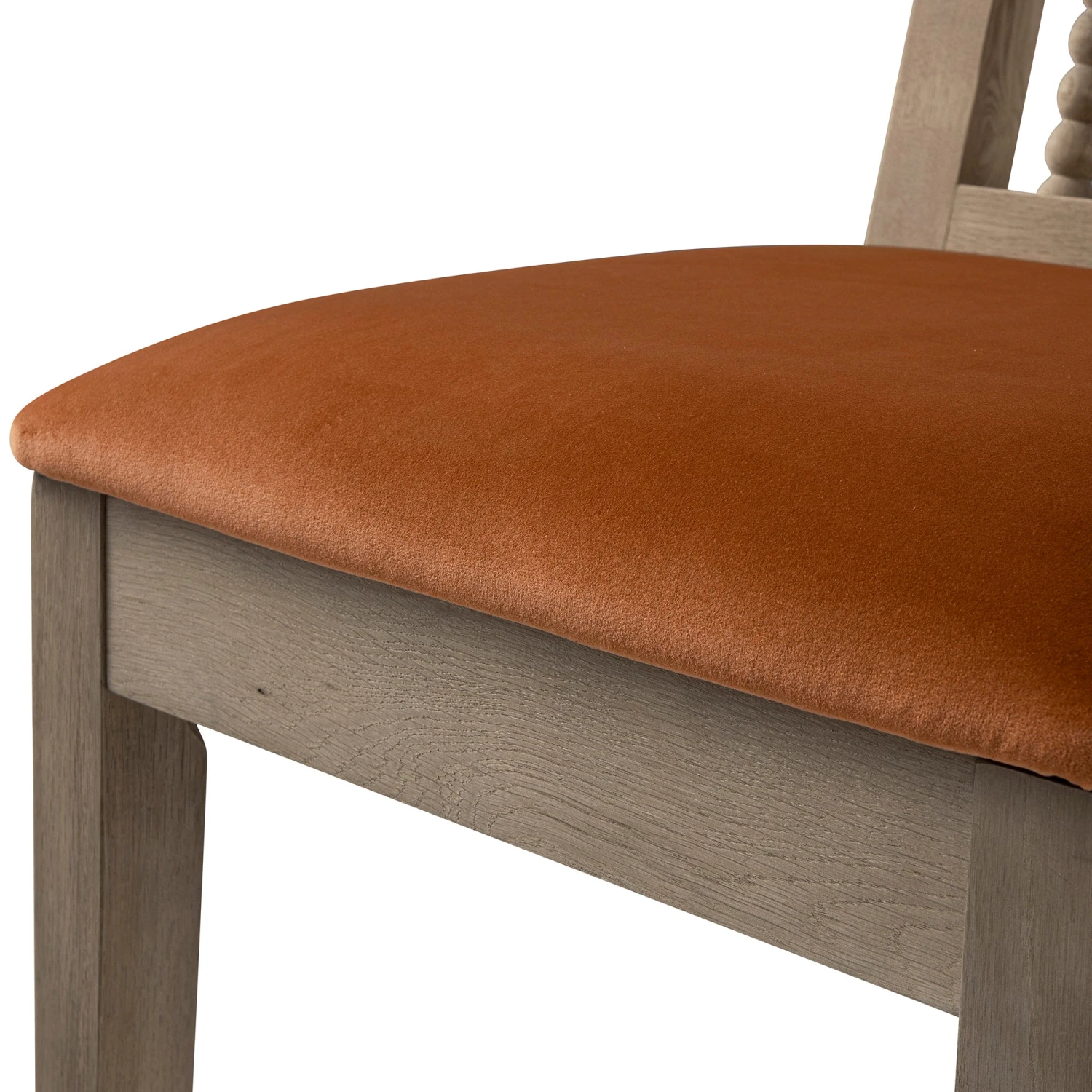 Hemingford Set Of 2 Rust Velvet Bobbin Spindle Washed Oak Dining Chairs 11 Hemingford Set Of 2 Rust Velvet Bobbin Spindle Washed Oak Dining Chairs - Image 11