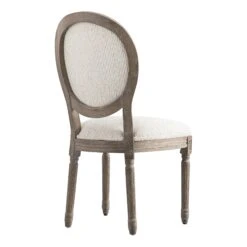 Lainston Set of 2 Beige Bouclé Upholstered Dining Chairs with Weathered Oak Frame - French Provincial Style -Daals Store DCH 88 BEIGEWOV WTH 2P WB5