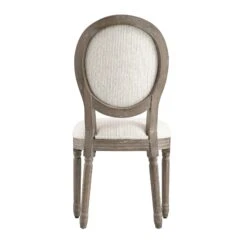Lainston Set of 2 Beige Bouclé Upholstered Dining Chairs with Weathered Oak Frame - French Provincial Style -Daals Store DCH 88 BEIGEWOV WTH 2P WB6