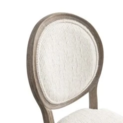 Lainston Set of 2 Beige Bouclé Upholstered Dining Chairs with Weathered Oak Frame - French Provincial Style -Daals Store DCH 88 BEIGEWOV WTH 2P detail1